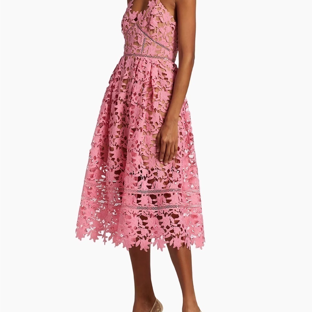 Sistaress Practical Lace Pattern Dress in Blush - Picture 5 of 13